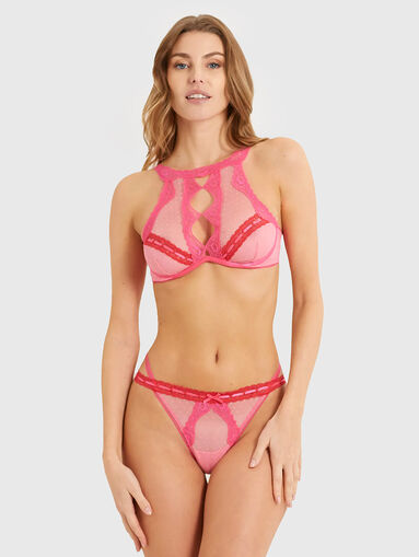 Pink string with sheer effect - 3