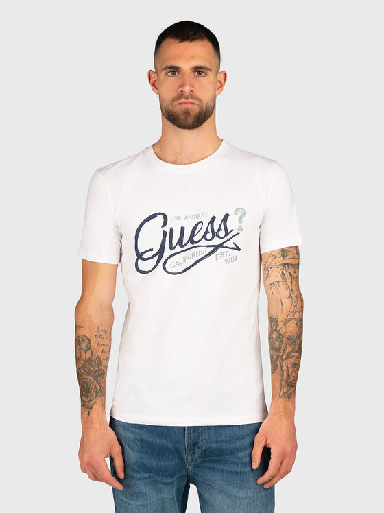 Тениска в бял цвят с лого  - 1