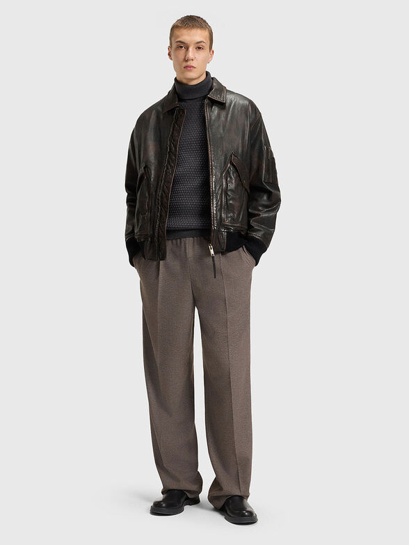 Leather jacket with pockets - 2