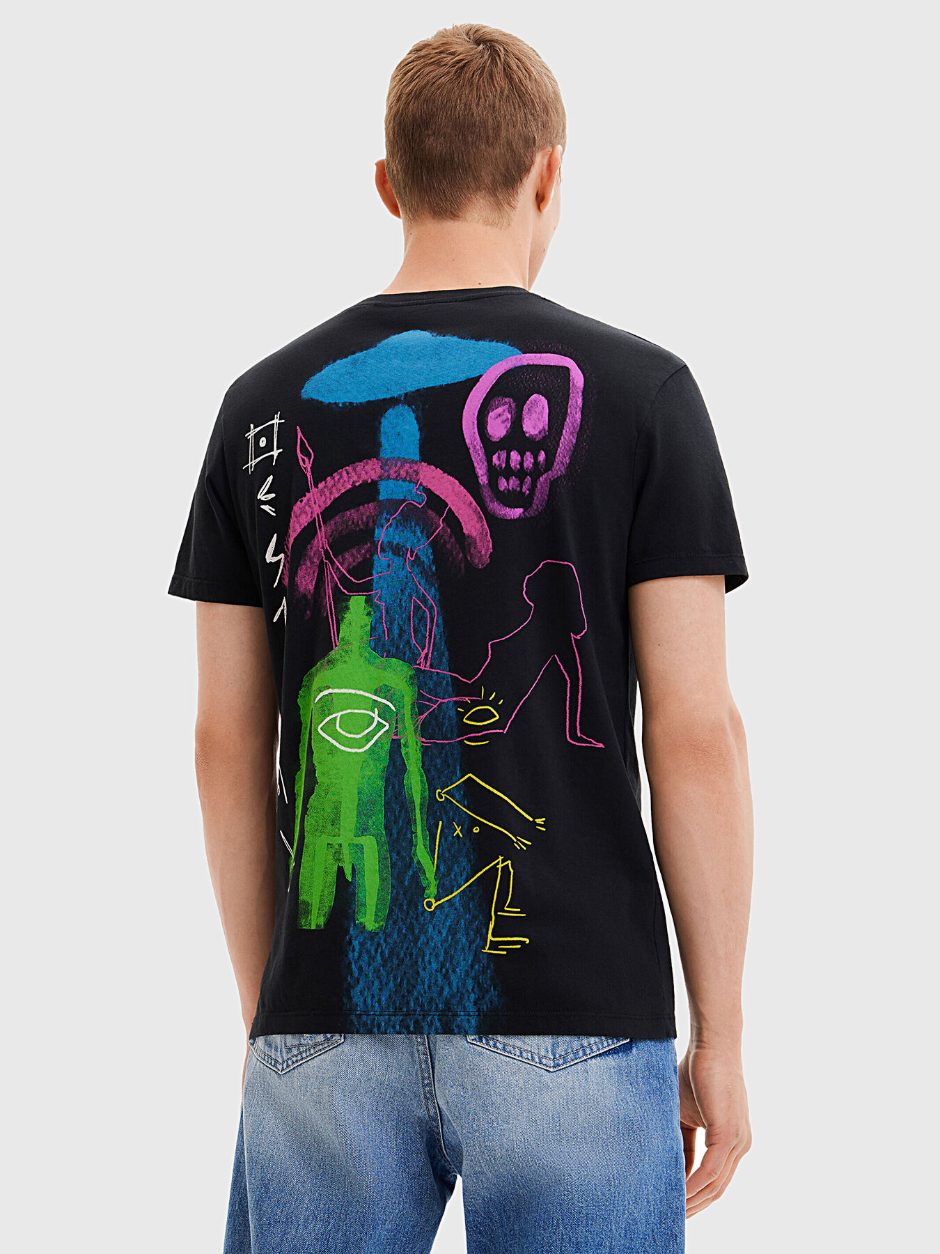 ★MUCENT★ Dino Printing Short Sleeve Tee P00000MC DINO T-shirt with colorful print brand DESIGUAL