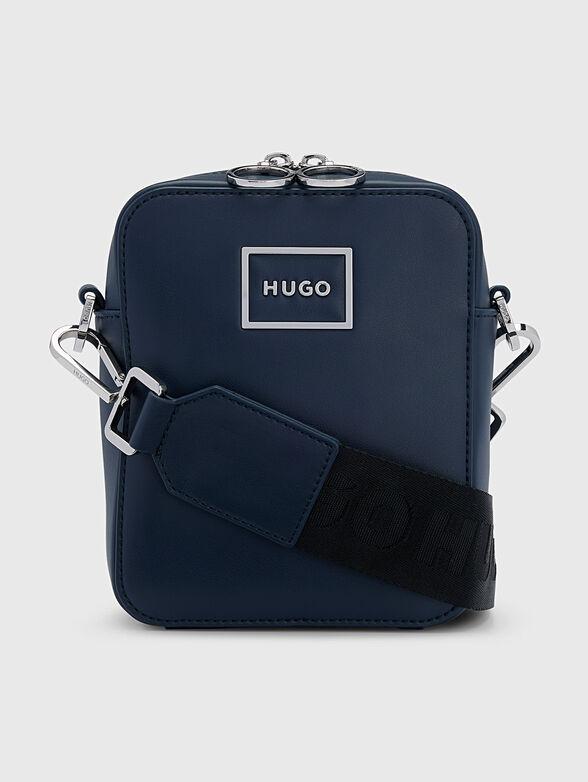 Dark blue crossbody bag with logo accent - 1