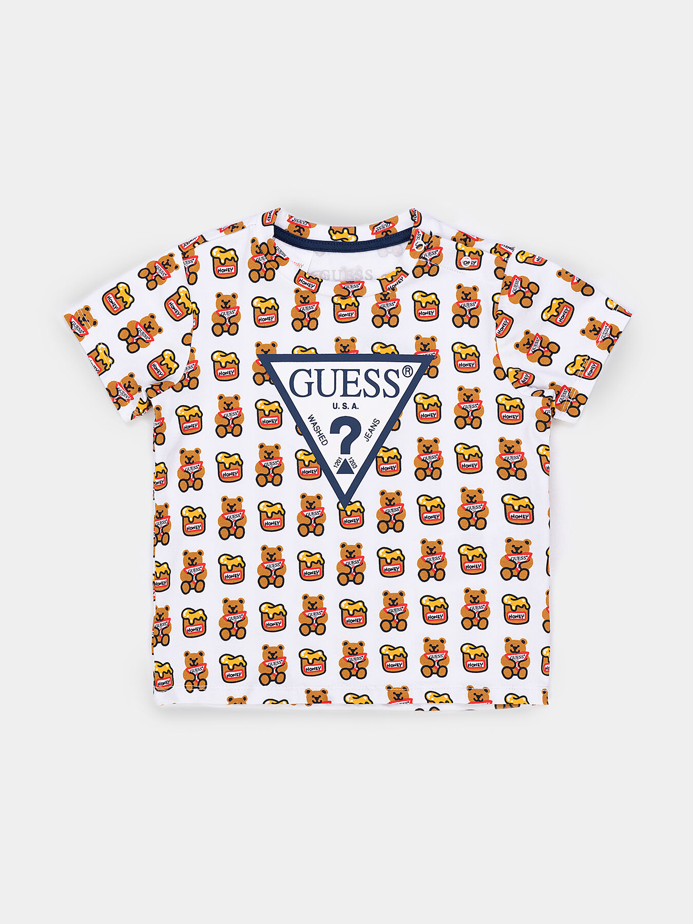 T shirt with teddy bear print brand GUESS Globalbrandsstore en