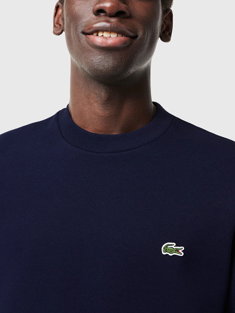 Cotton sweatshirt with logo in green - 3