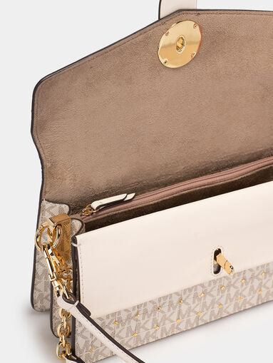 Shoulder bag with monogram logo print - 5