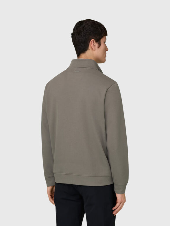Cotton blend sweatshirt with zip - 3
