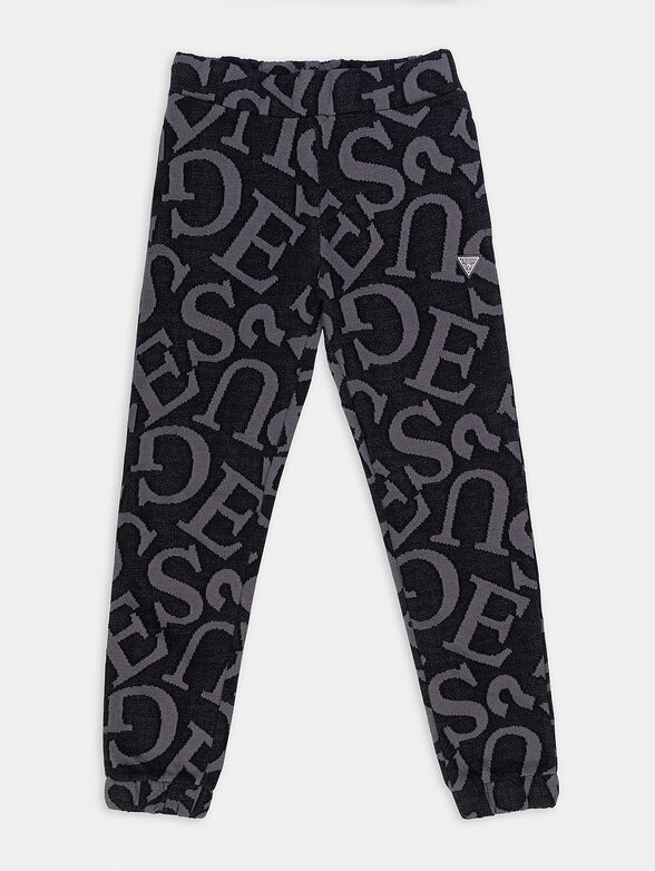 Sports pants in black color with logo print - 1