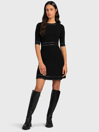 Short knitted dress with eyelets - 5