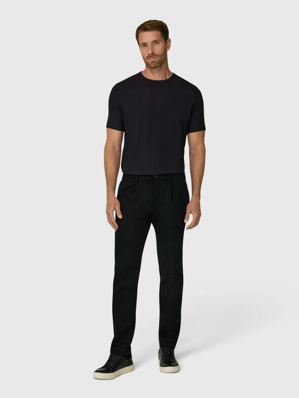 Black T-shirt with a round neckline - 2