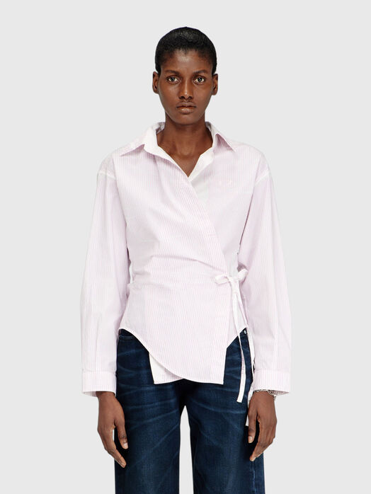 Cotton shirt with laces