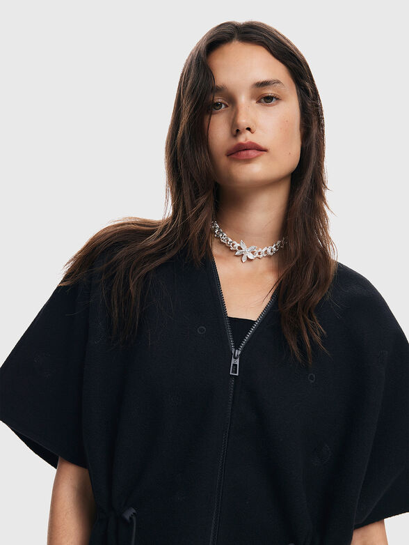 Black poncho with zip - 5