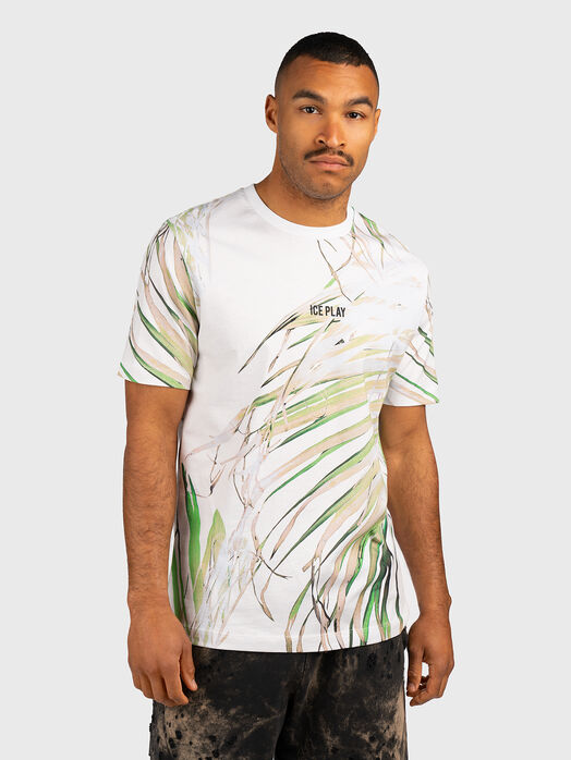 T-shirt with multicolored print