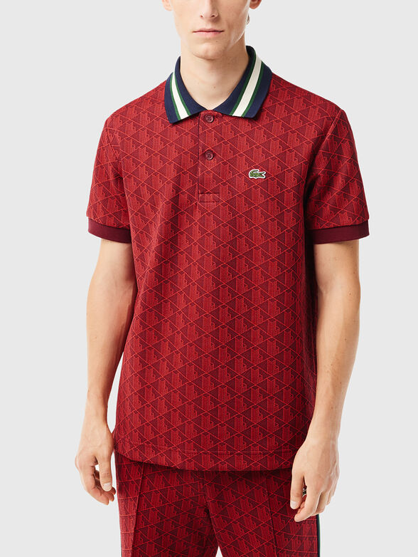 Polo shirt with accent collar in green - 1