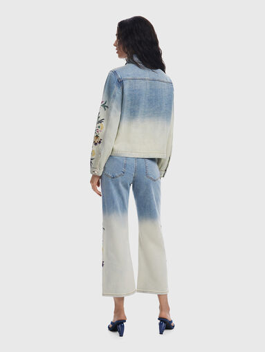 Denim jacket with floral embroidery - 2