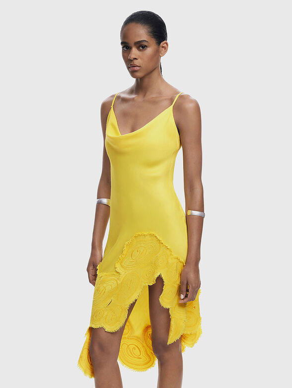Satin dress with embroidery - 3