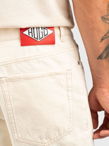 Denim shorts with logo - 3