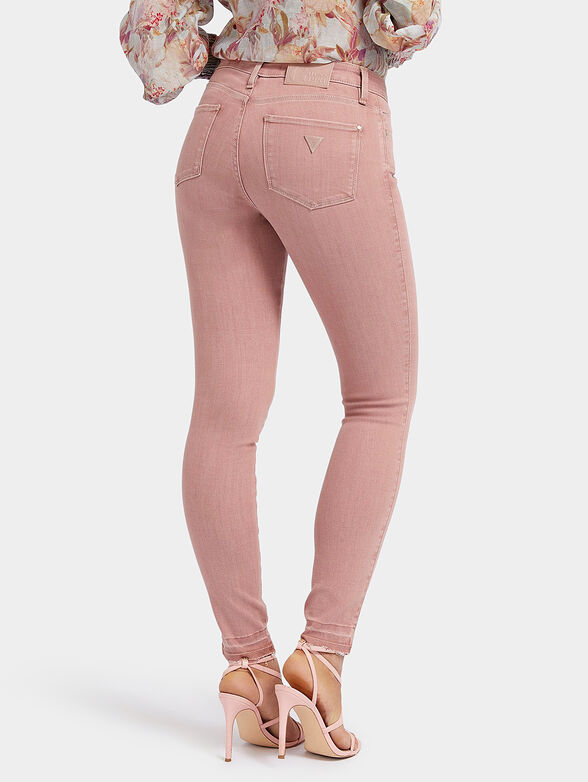 Pink jeans with triangular logo patch - 2