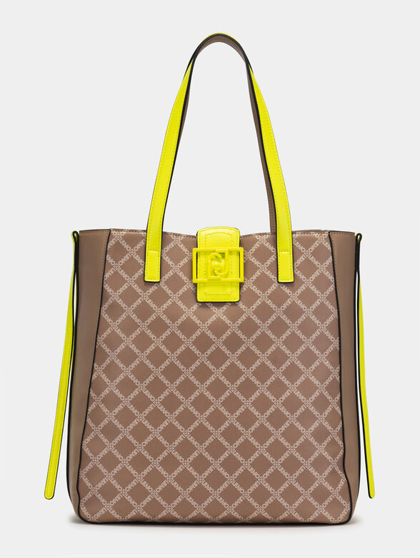 Bag with logo print and accent handles - 1