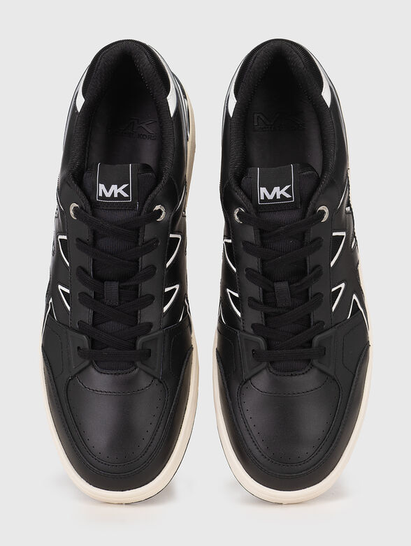 Leather sneakers with logo - 5