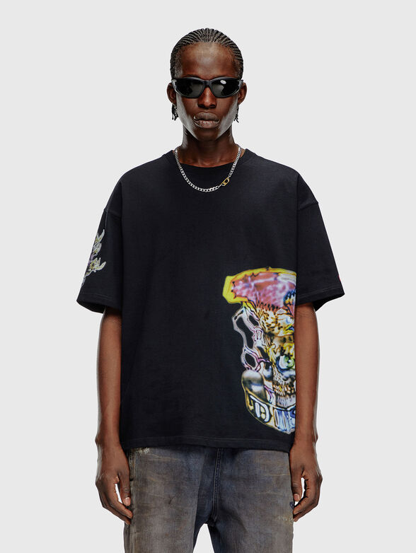 T-BOXT-Q14 cotton T-shirt with accent print - 1