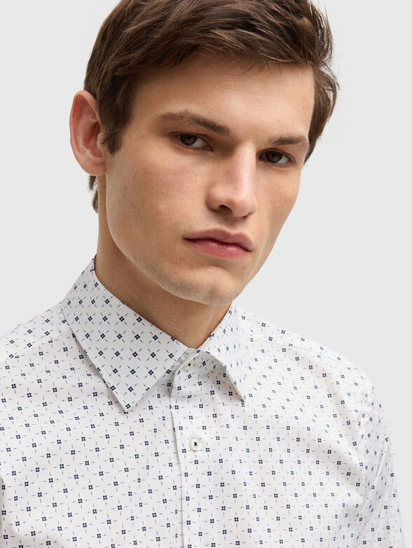 Cotton shirt with long sleeves and print - 4