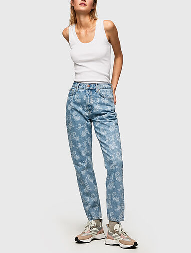 VIOLET blue jeans with floral motifs - 5