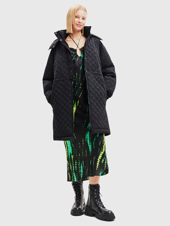 Long black jacket with a hood - 2