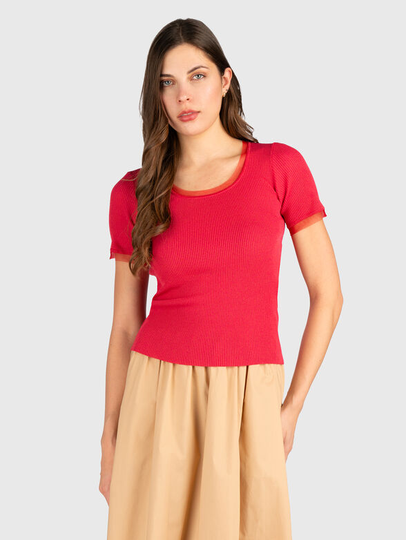 T-shirt with sheer details - 1