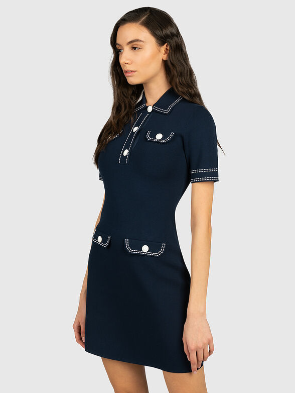 Contrasting stitching dress - 1