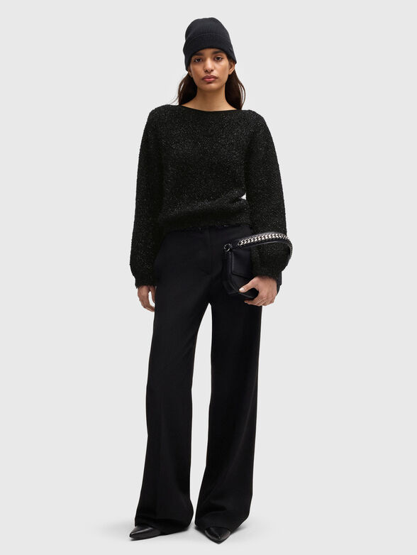 Fluffy sweater with a deep cut back - 1