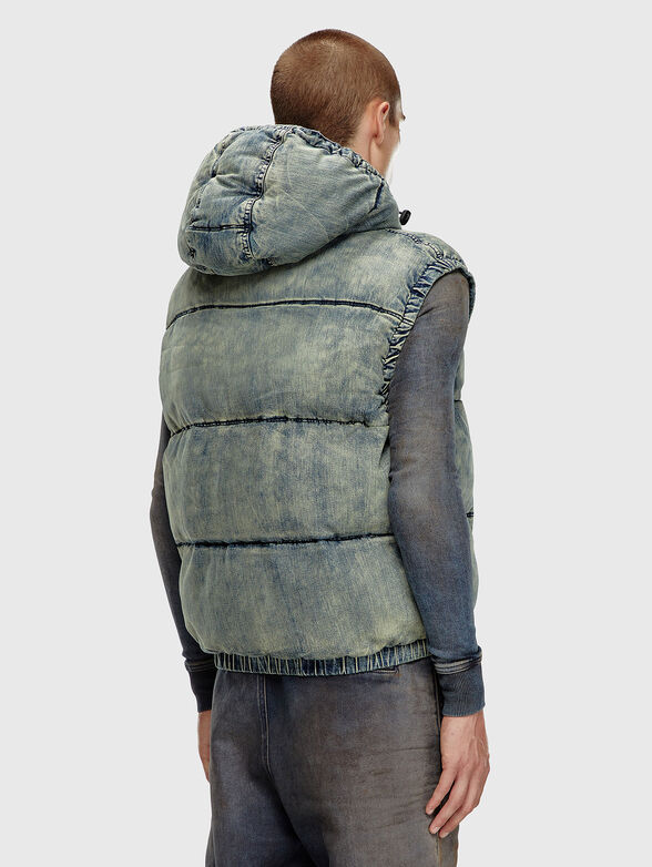 W-MONS-SL padded vest in faded denim - 3