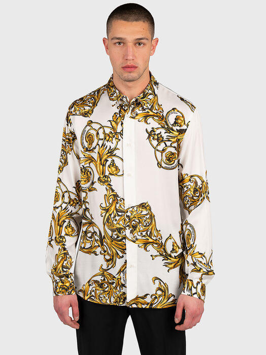 White shirt with baroque print