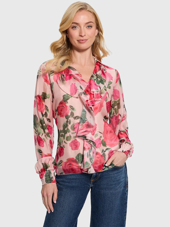 Риза с флорален принт  - 1
