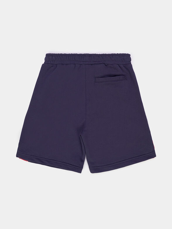 Blue shorts with logo print - 2