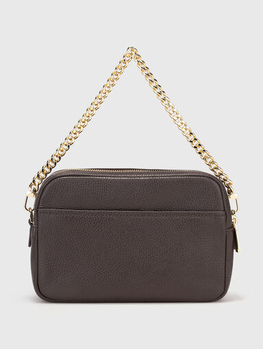 Leather bag with long strap and logo - 3