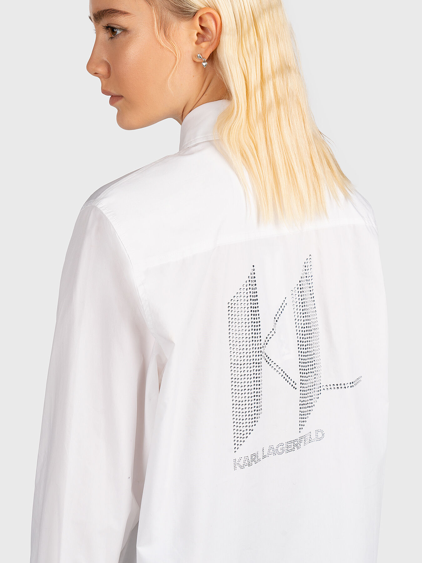 Long shirt with appliqué rhinestones brand Karl Lagerfeld