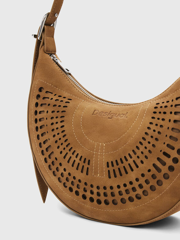 Eco leather hobo bag with perforation - 5