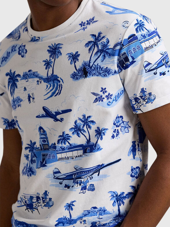 Contrast print T-shirt - 4