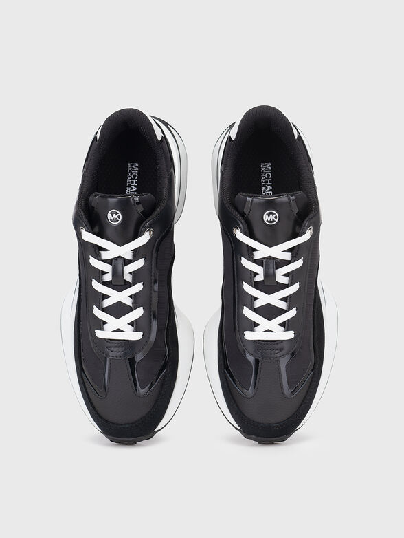 Black leather sneakers - 6