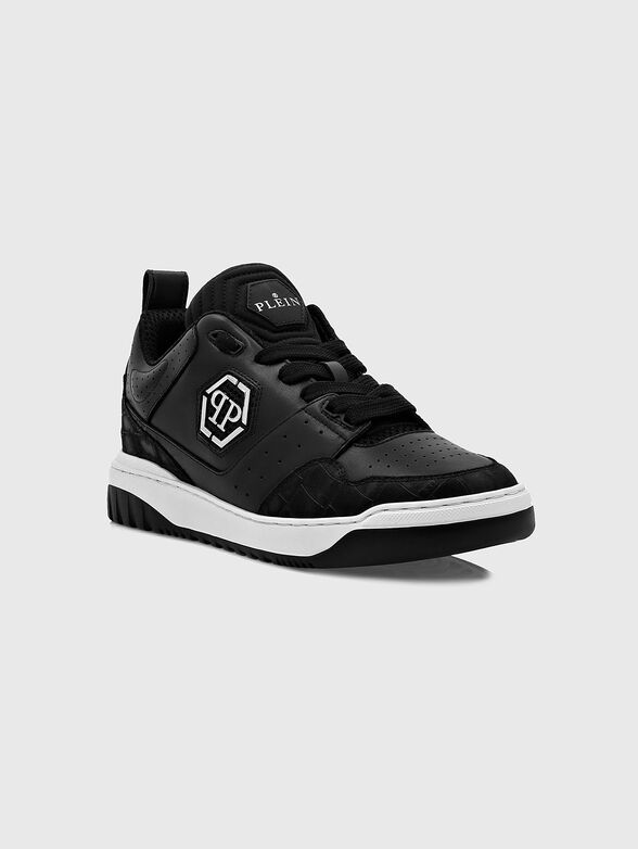 Shoes in black with croco detail - 2