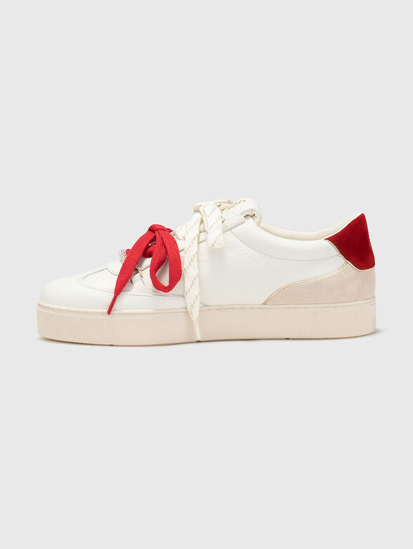 Leather sneakers with accent laces - 4