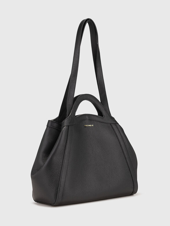 Leather bag with long handle and logo - 4