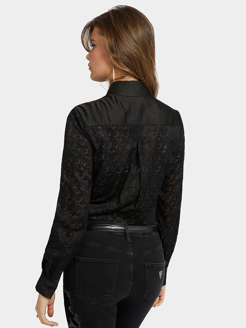 COLINE black shirt with logo motifs - 3