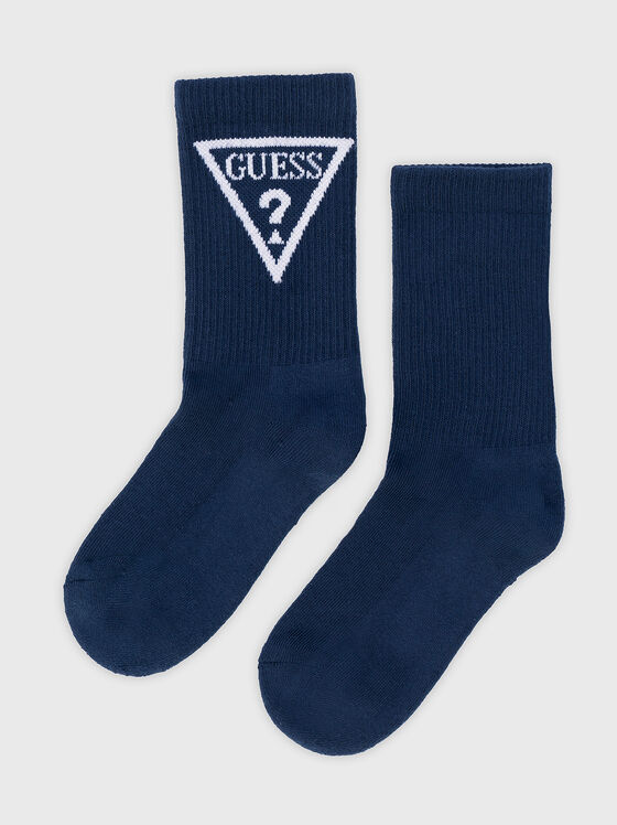 Black socks with triangular logo  - 1