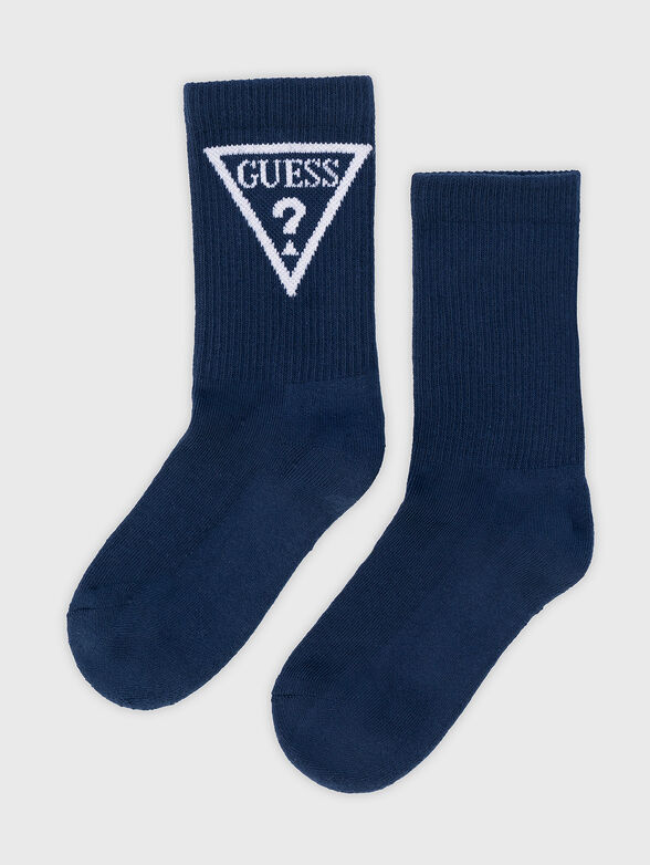 Black socks with triangular logo  - 1