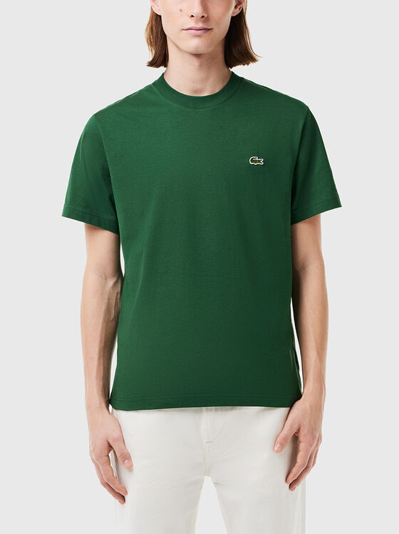 Тениска в зелен цвят с лого акцент - 1