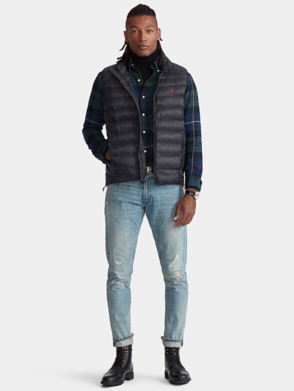 Padded gilet with logo embroidery - 1