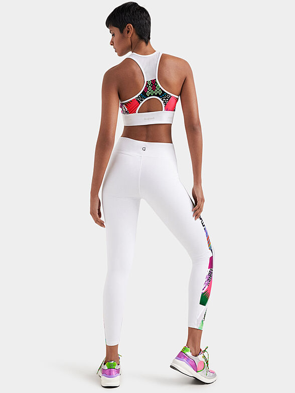 White leggings with multicolor print - 2