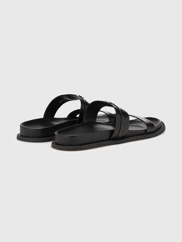 MANDY leather sandals with logo - 3