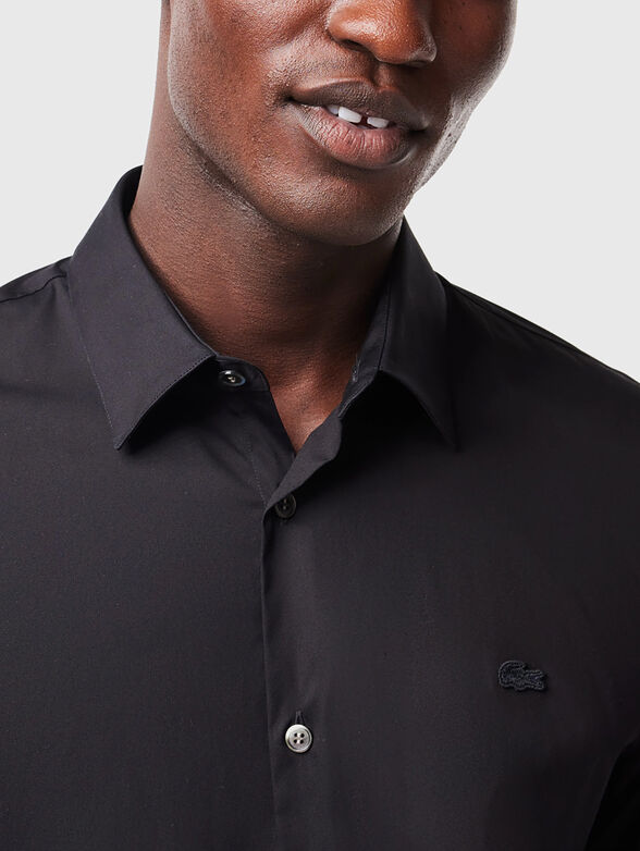 Black cotton poplin shirt - 4