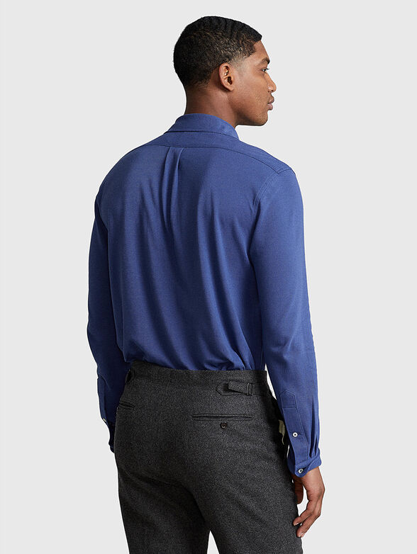 Dark blue cotton shirt - 3